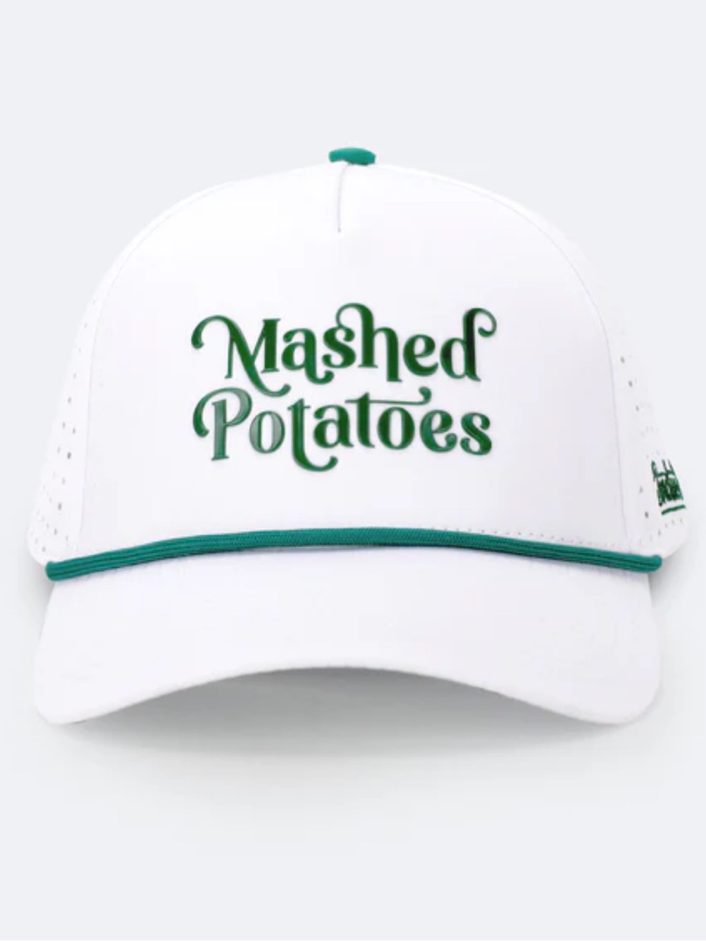 Birdie Boss Hat Golf Mashed Potatoes White Green Trucker Hat Mesh